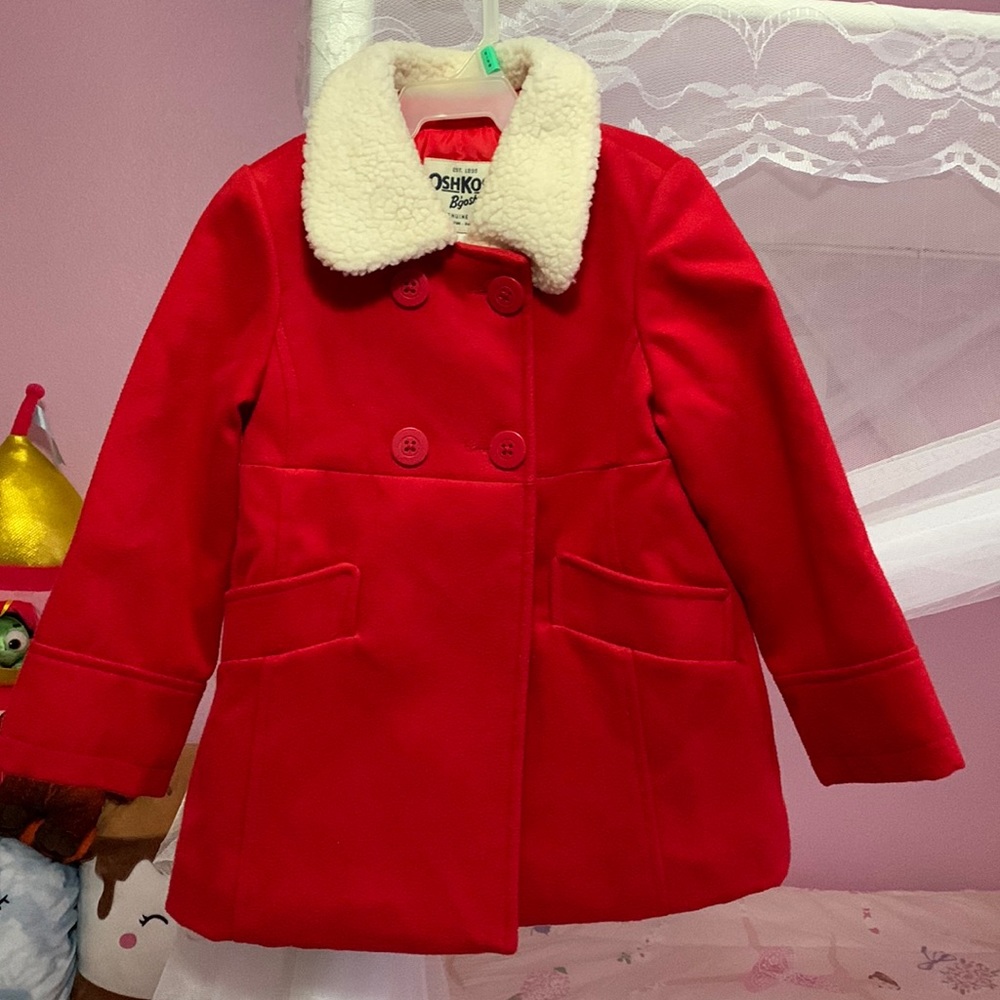 OshKosh 5T red Pea Coat 🧥